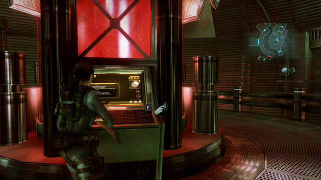 To begin a neutralization of the virus, you have to input the data into the machine in the middle - No Exit - part II - Episode 9 - Resident Evil: Revelations - Game Guide and Walkthrough