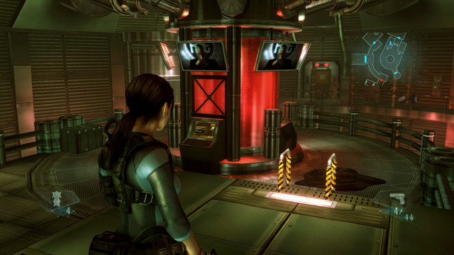 At the beginning, climb onto one of platforms on the upper level and using the weaker weapon eliminate the least dangerous enemies - No Exit - part II - Episode 9 - Resident Evil: Revelations - Game Guide and Walkthrough