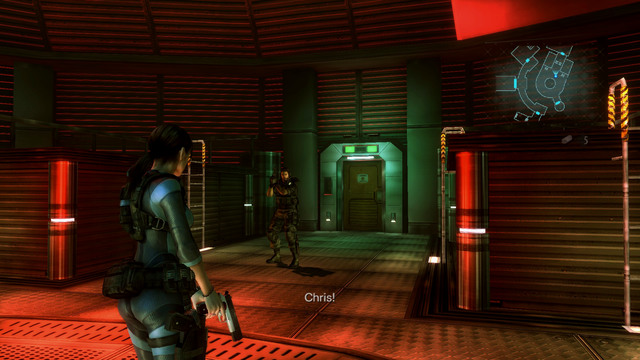 At the beginning run forward after your partner, swimming through the flooded corridors - Tangled Webs - part II - Episode 10 - Resident Evil: Revelations - Game Guide and Walkthrough