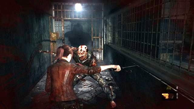 While fighting in close quarters, pay attention to the enemys moves and dodge in time. - Escape the facility - cont. | Penal Colony - Claire - Penal Colony - Claire - Resident Evil: Revelations 2 Game Guide