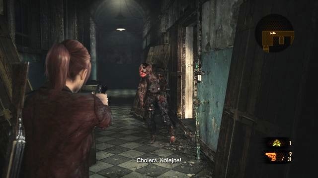 Shoot at the orange-glowing head to eliminate the opponent. - Escape the facility - activate power supply | Penal Colony - Claire - Penal Colony - Claire - Resident Evil: Revelations 2 Game Guide