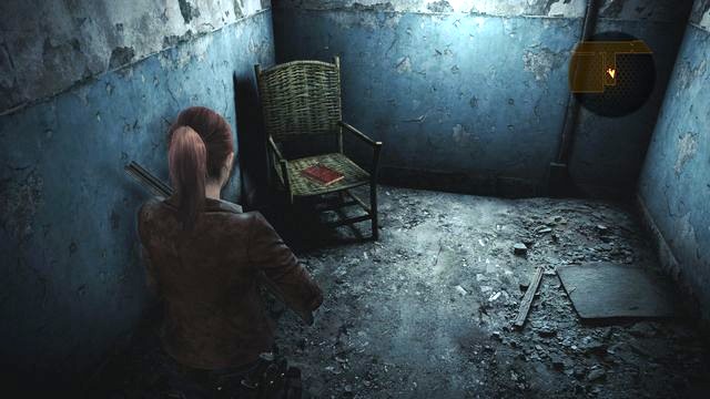 In the main part of the prison and in front of the door that requires the gear to open, turn right - Penal Colony - Claire | Documents - Episode 1 - Penal Colony - Documents - Resident Evil: Revelations 2 Game Guide