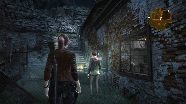 If you go under the stairs, you get to the back of the building. - Explore the area | Contemplation - Claire - Contemplation - Claire - Resident Evil: Revelations 2 Game Guide