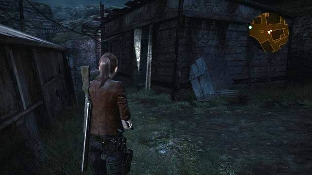Then, return to the front side of the house and walk ahead, a bit - Explore the area | Contemplation - Claire - Contemplation - Claire - Resident Evil: Revelations 2 Game Guide