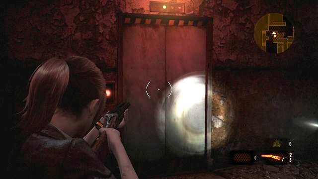 Just as your experience teaches you, prepare before you open the elevator. - Go to the tower | Contemplation - Claire - Contemplation - Claire - Resident Evil: Revelations 2 Game Guide