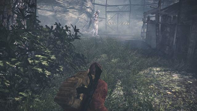 Approach the enemy at the fence in a wide arch - Go to the tower | Contemplation - Barry - Contemplation - Barry - Resident Evil: Revelations 2 Game Guide