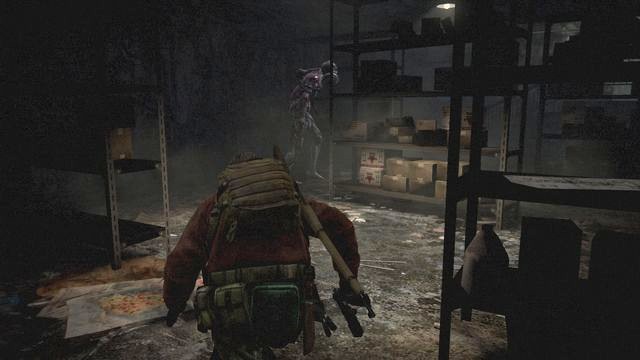 To get the enemy from behind, you need to wait a bit but, the advantage of stealth takedown is worth it. - Go to the tower - cont. | Contemplation - Barry - Contemplation - Barry - Resident Evil: Revelations 2 Game Guide