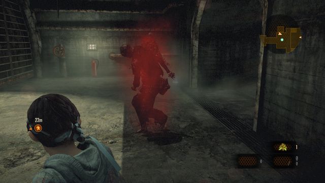 As soon as enemies start rising up (start opening the gate), run back through the hole and wait until Barry clears the area. - Leave the sewers - Sluice gates | Judgement - Barry - Judgement - Barry - Resident Evil: Revelations 2 Game Guide