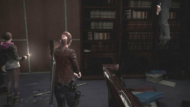 The same room as above - on the library shelf - Judgement - Claire | Documents - Episode 3 - Judgement - Documents - Resident Evil: Revelations 2 Game Guide