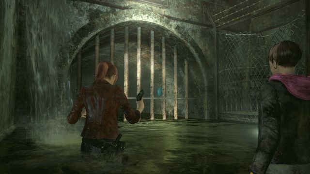 After meeting the old man in the sewers and after he opens the gate, turn right, to a closed tunnel - Judgement - Claire | Emblems - Episode 3 - Judgement - Tower emblems - Resident Evil: Revelations 2 Game Guide