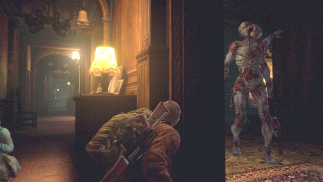 Aim at the weakspot of enemy from behind the wall. - Find Alex | Metamorphosis - Barry - Metamorphosis - Barry - Resident Evil: Revelations 2 Game Guide