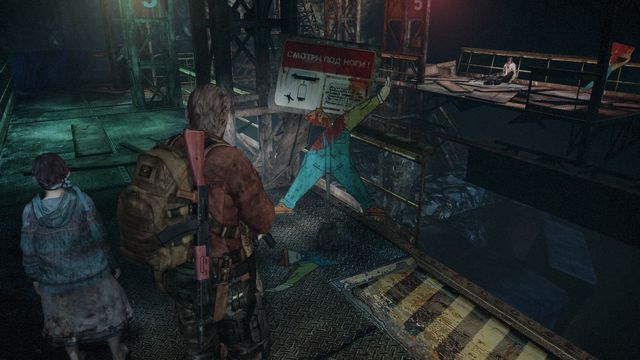 Another note can be found on the other side of the crane, this one as well can be found on warning sign - Metamorphosis - Barry | Documents - Episode 4 - Metamorphosis - Documents - Resident Evil: Revelations 2 Game Guide