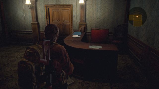 When you have the emblem key found in the dissect room, you will walk to the dining room - Metamorphosis - Barry | Documents - Episode 4 - Metamorphosis - Documents - Resident Evil: Revelations 2 Game Guide