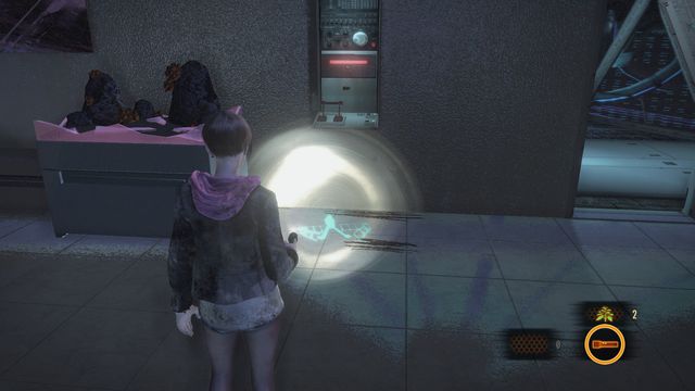 In the same room, on first floor, after moving the shelf with the aquarium (first shoot at it so the water will flow out), on the floor, under the mechanism with the switch - Kafka Drawings (Moira) - Metamorphosis | Emblems - Episode 4 - Metamorphosis - Tower emblems - Resident Evil: Revelations 2 Game Guide