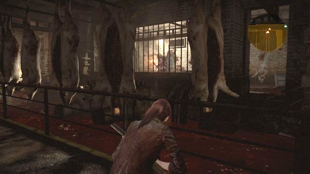 You can go past the enemy for now, but you wont avoid a fight in the end. - Find Neil - Butchery | Judgement - Claire - Judgement - Claire - Resident Evil: Revelations 2 Game Guide