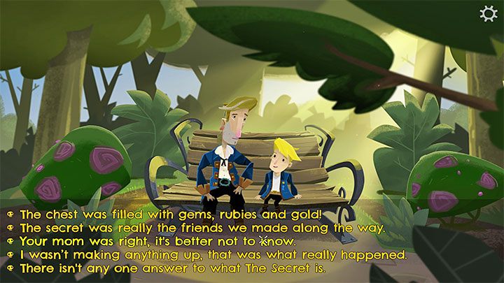 All that's left for you to do is watch the finale of the story Guybrush's is telling to Boybrush - Return to Monkey Island: Opening the chest and ending Chapter 5 - walkthrough - Part 5 - Beneath the Monkey Head - Return to Monkey Island Walkthrough