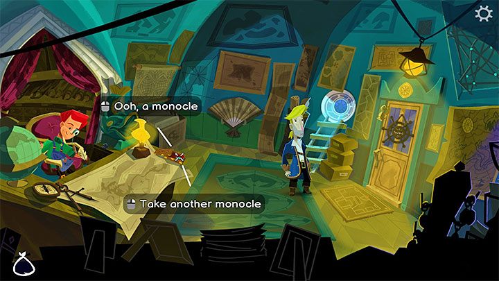 Go back to the Low Street location in town and visit Wally's Maps-n-More - Return to Monkey Island: Get a disguise - walkthrough - Part 1 - A Friendly Place - Return to Monkey Island Walkthrough