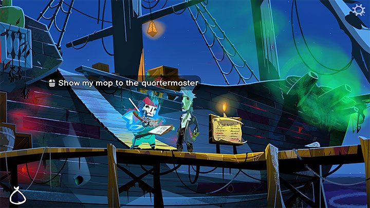 Talk to the Quartermaster again about the job offer - Return to Monkey Island: Get a disguise - walkthrough - Part 1 - A Friendly Place - Return to Monkey Island Walkthrough