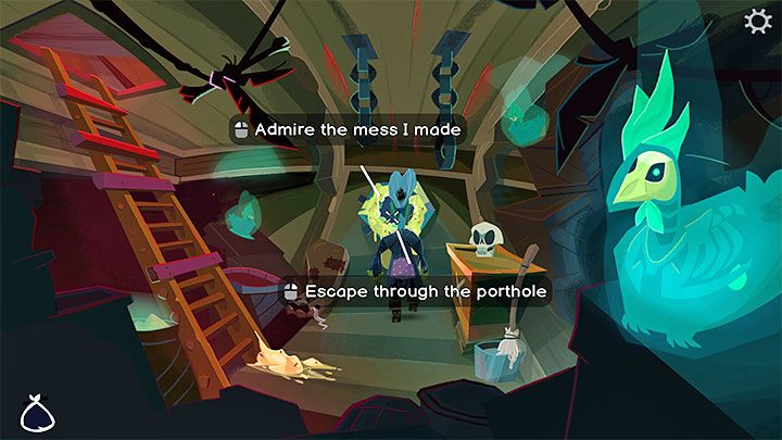 The Porthole will fall off, but Guybrush can't squeeze through it right away - Return to Monkey Island: Sail to Monkey Island - walkthrough - Part 2 - A Dangerous Journey - Return to Monkey Island Walkthrough