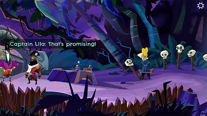 To solve the puzzle, use the bone to hit the skulls with the correct notes - Return to Monkey Island: Decode the map - walkthrough - Part 3 - Return to Monkey Island - Return to Monkey Island Walkthrough