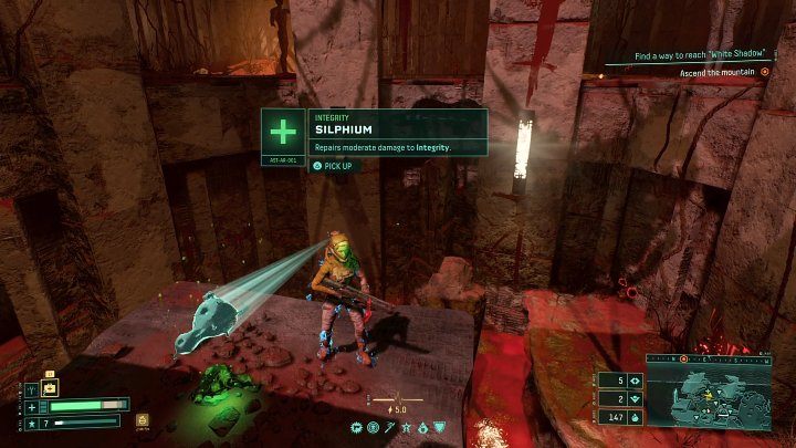 Silphium is a very distinctive green substance that restores some health points - Returnal: Healing - how to restore health? - Combat - Returnal Guide