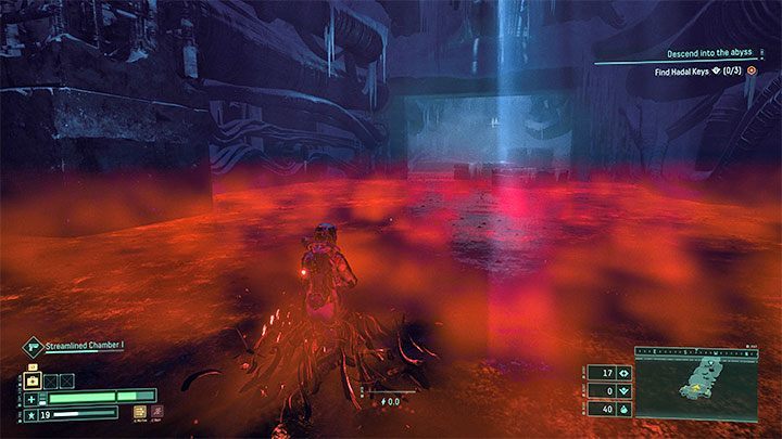 Thanks to the insulators, we can walk on the red ground safely, although we still need to be wary of lasers that can appear in the same locations - Returnal: Red ground - how to walk on it? - Exploration - Returnal Guide