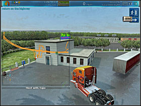 After arriving at place you'll see a trailer parking in front of Spyros Toponaki's office (Flat Sole) - Storyline solution - Part 1 - RignRoll - Game Guide and Walkthrough