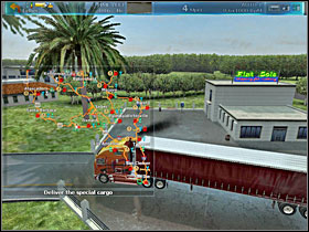 After exiting Topo's office hook the trailer by pressing T key and proceed towards Santa Barbara - Storyline solution - Part 1 - RignRoll - Game Guide and Walkthrough