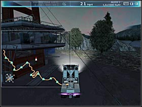 So turn to the right when closing to red barrels, by-pass them and hit the supporting cables (beams) on the left - Storyline solution - Part 2 - RignRoll - Game Guide and Walkthrough