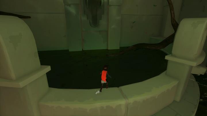 Dive into the pond to begin an underwater sequence - Crossing the underground river | Chapter 3 - Walkthrough - Chapter 3 - Rime Game Guide
