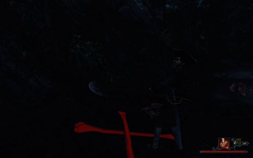 The treasure spot is visible even at night. - The Treasure in the Valley of the Gnome Eater - The Isle of Thieves - Quests - Risen 2: Dark Waters - Game Guide and Walkthrough