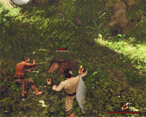 When you're attacked, Largo will panic. Killing the enemies will drop on your shoulders. - Follow Largo - Tacarigua - Quests - Risen 2: Dark Waters - Game Guide and Walkthrough