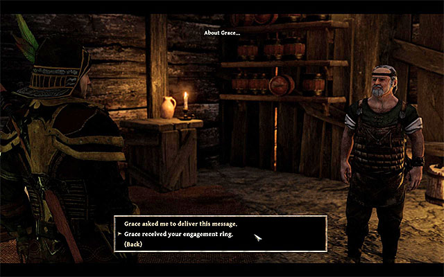 Confirm that you delivered the ring to Grace - The Engagement Ring - Side Quests - Calador - Risen 3: Titan Lords - Game Guide and Walkthrough