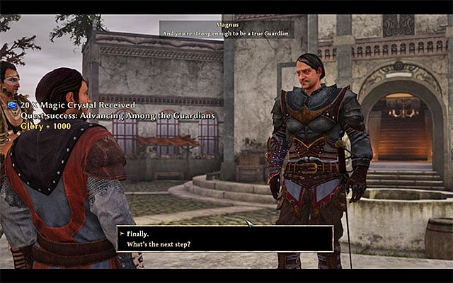 The hero can now be promoted to a Guardian - Advancing Among the Guardians - Side Quests - Taranis - Risen 3: Titan Lords - Game Guide and Walkthrough