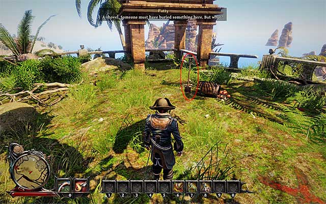 The hiding place of the shovel. - Race Against an Unknown Opponent - Side quests - Crab Coast - Risen 3: Titan Lords - Game Guide and Walkthrough