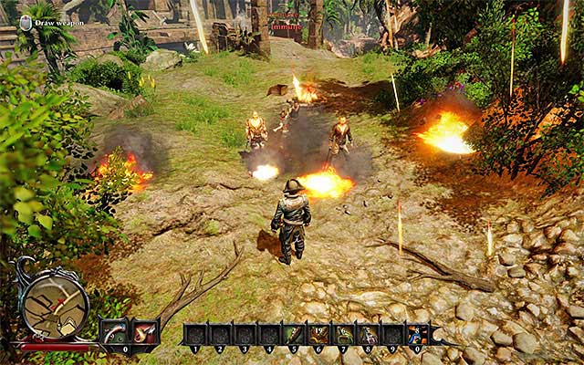 You can make the fight a lot easier by using the Rain of Fire scroll. - Race Against an Unknown Opponent - Side quests - Crab Coast - Risen 3: Titan Lords - Game Guide and Walkthrough