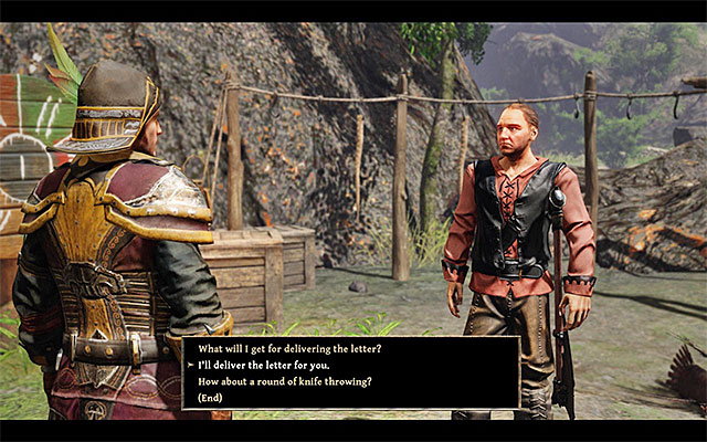 Killian will ask the Nameless Hero to deliver a letter. - Letter for Harry - Side Quests - Calador - Risen 3: Titan Lords - Game Guide and Walkthrough