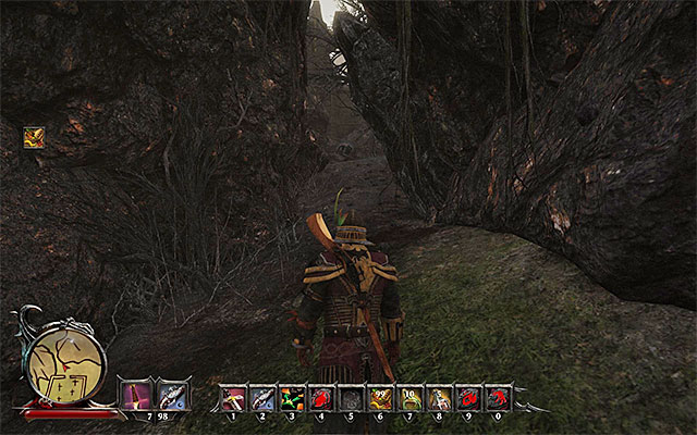 You must cross the cemetery and go to the North. - Ernestos Engraved Candle Holder - Side Quests - Calador - Risen 3: Titan Lords - Game Guide and Walkthrough