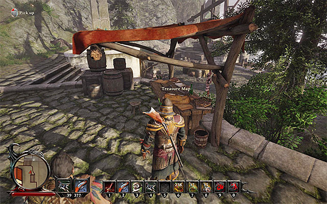 During your stay in the harbor, look for a Treasure Map (point 5 on the map), hidden in the Eastern section of the Taranis Island - the location can be seen on the above screenshot - The Treasure in the Woods of Taranis - Side Quests - Taranis - Risen 3: Titan Lords - Game Guide and Walkthrough