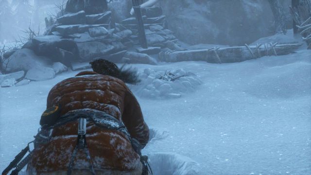 Lara is cold and exhausted and you need to find a shelter where she can get warm - Rise of the Tomb Raider: Find a place to take shelter walkthrough - Siberian Wilderness - A Cold Welcome - Rise of the Tomb Raider Guide