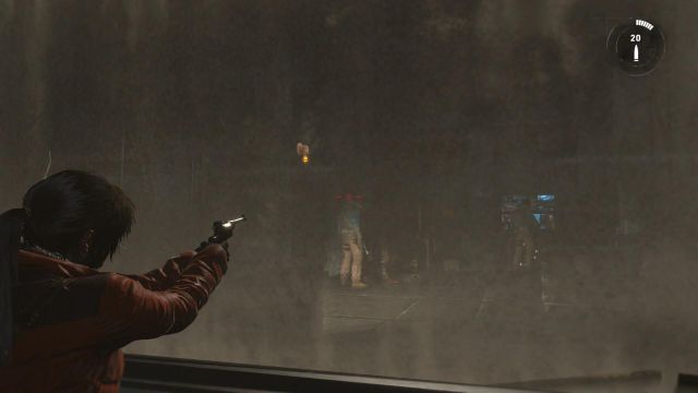 You will walk into a room, where you can see two soldiers interrogating a local, across a pane of glass - Rise of the Tomb Raider: Investigate the helicopter landing area, walkthrough - Among the Enemy - Rise of the Tomb Raider Guide