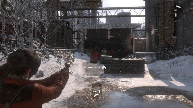 Kill the opponent outside - Rise of the Tomb Raider: Find a way into the old prison, walkthrough - Among the Enemy - Rise of the Tomb Raider Guide