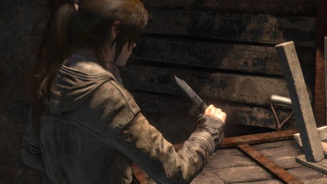 Lara will find a knife that you will be using for both cutting ropes and elimination of unaware enemies - Rise of the Tomb Raider: Find a way through the mountain, walkthrough - Shortcut - Rise of the Tomb Raider Guide