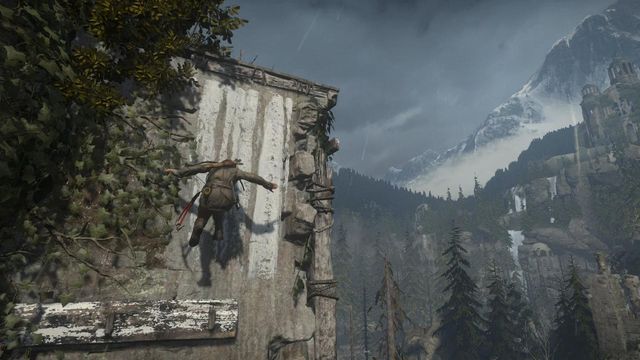 To get to the top, you will have to take several double-jumps - Rise of the Tomb Raider: Light the Signal Fire on the Spire, walkthrough - Prepare for Battle - Rise of the Tomb Raider Guide