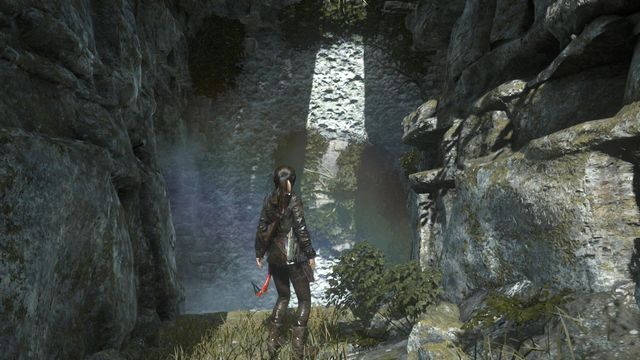 Once again, you need to take a long jump and use the hatchet - Rise of the Tomb Raider: Find a way into the Acropolis, walkthrough - Into the Acropolis - Rise of the Tomb Raider Guide