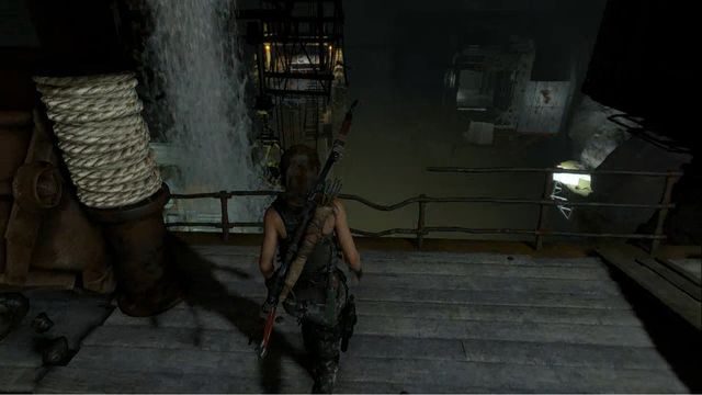 Finally, attach rope to the cart, in the spot shown in the above screenshot - Rise of the Tomb Raider: Tomb - Red Mines 2/9, Soviet Installation secrets - Soviet Installation - Rise of the Tomb Raider Guide