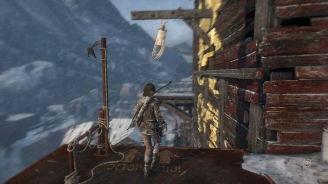 and swing over to the other side of the mill, on the rope - Rise of the Tomb Raider: Climb the copper mill to reach the mine, walkthrough - Alone Again - Rise of the Tomb Raider Guide