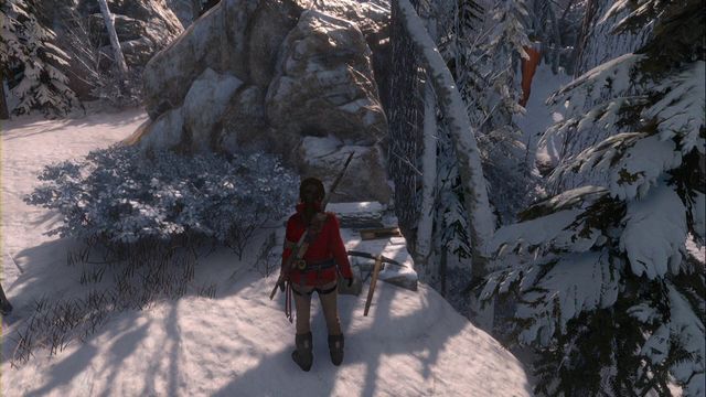 Close to the camp on a ledge - Rise of the Tomb Raider: Documents, Siberian Wilderness secrets, tips, location - Siberian Wilderness - Rise of the Tomb Raider Guide