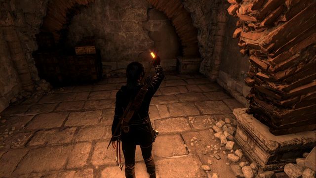 In the location, where you push down the truck, in the main storyline, and walk over to the chamber below - Rise of the Tomb Raider: Relics, murals and chests, Abandoned Mine secrets - Abandoned Mine - Rise of the Tomb Raider Guide