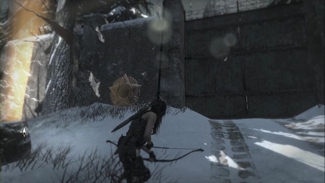 On the left side of the gate, by the forest exit - Rise of the Tomb Raider: Relics, murals, Research Base secrets, locations, tips - Research Base - Rise of the Tomb Raider Guide